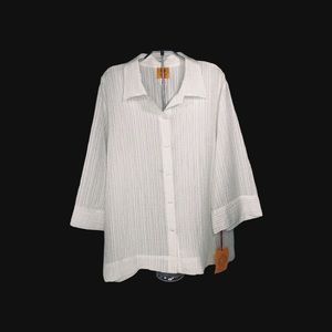 Ruby Rd. Woman 3/4 Sleeve Button Down Sz 20W NWT